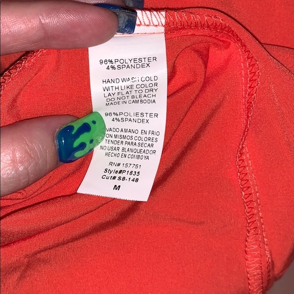 Medium coral dress bell sleeves - Picture 7 of 8